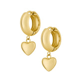 Bohomoon Stainless Steel Puffy Heart Hoop Earrings