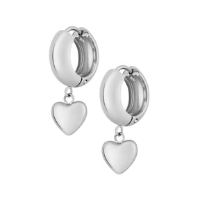 Bohomoon Stainless Steel Puffy Heart Hoop Earrings