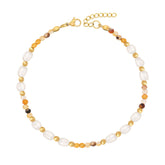 BohoMoon Stainless Steel Pumpkin Agate Anklet