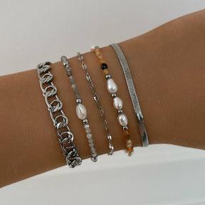 BohoMoon Stainless Steel Pumpkin Agate Bracelet