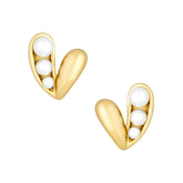 Bohomoon Stainless Steel Pure Love Pearl Stud Earrings