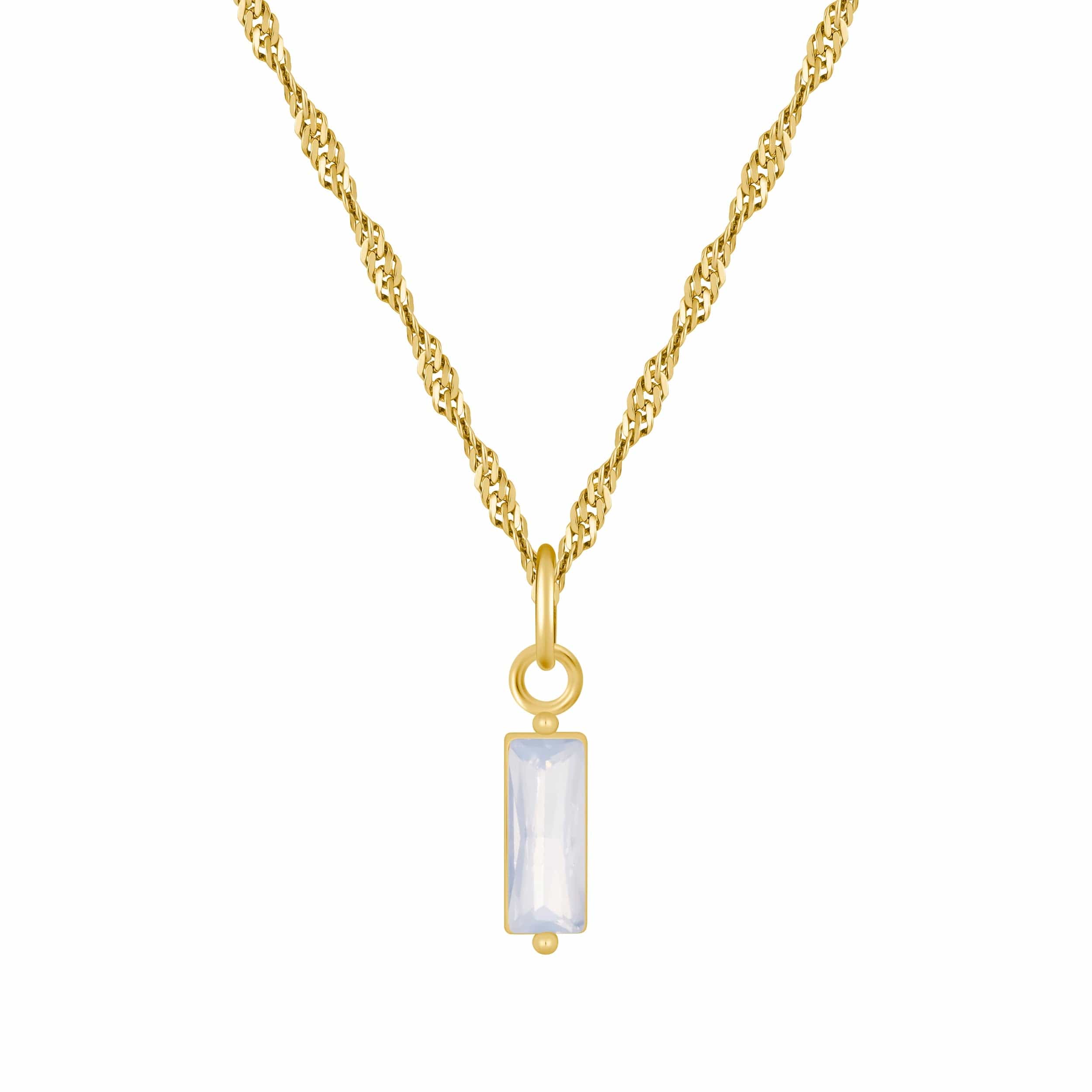 Bohomoon Stainless Steel Quartet Birthstone Necklace