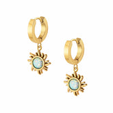 BohoMoon Stainless Steel Rae Opal Hoop Earrings Gold