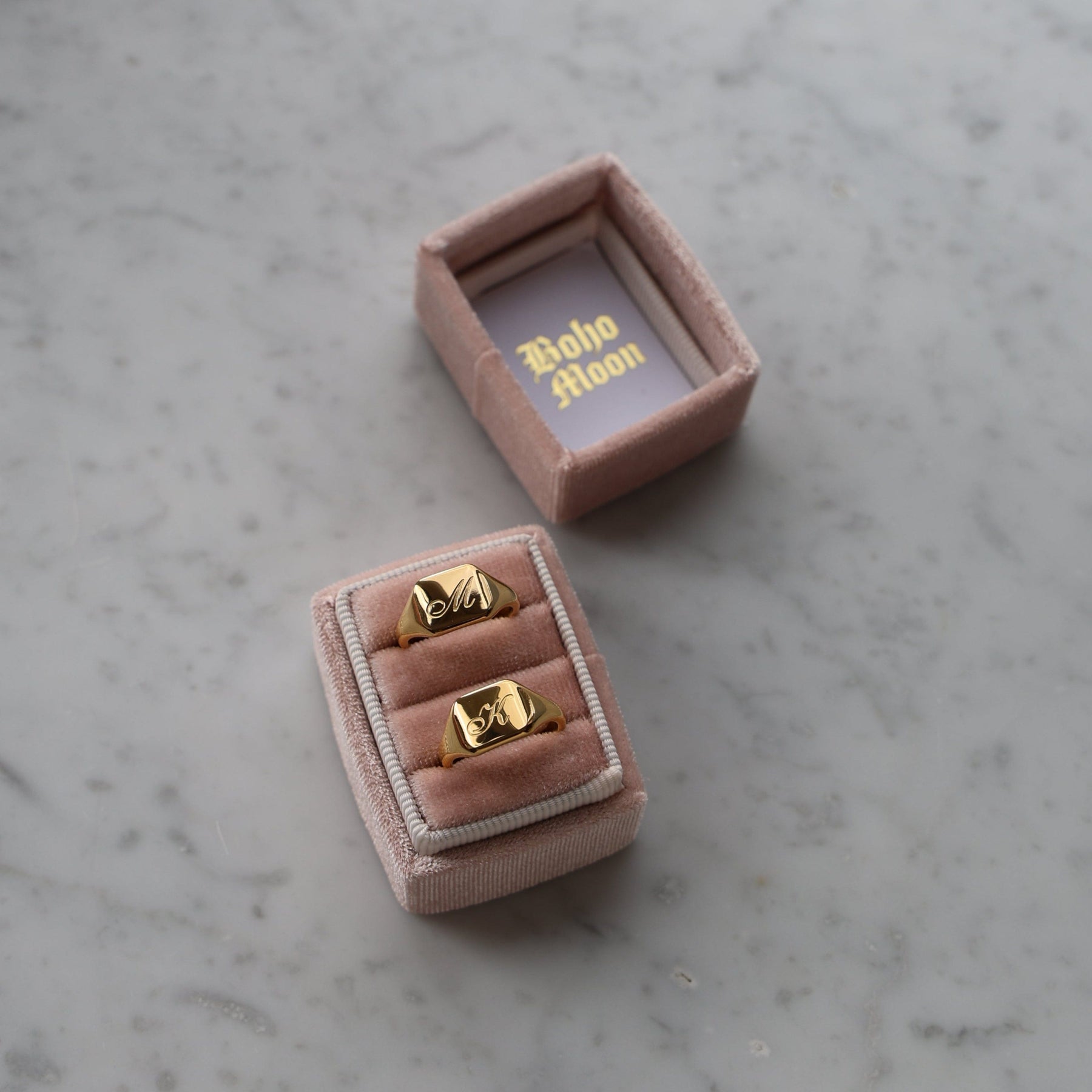 Bohomoon Stainless Steel Raina Initial Signet Ring