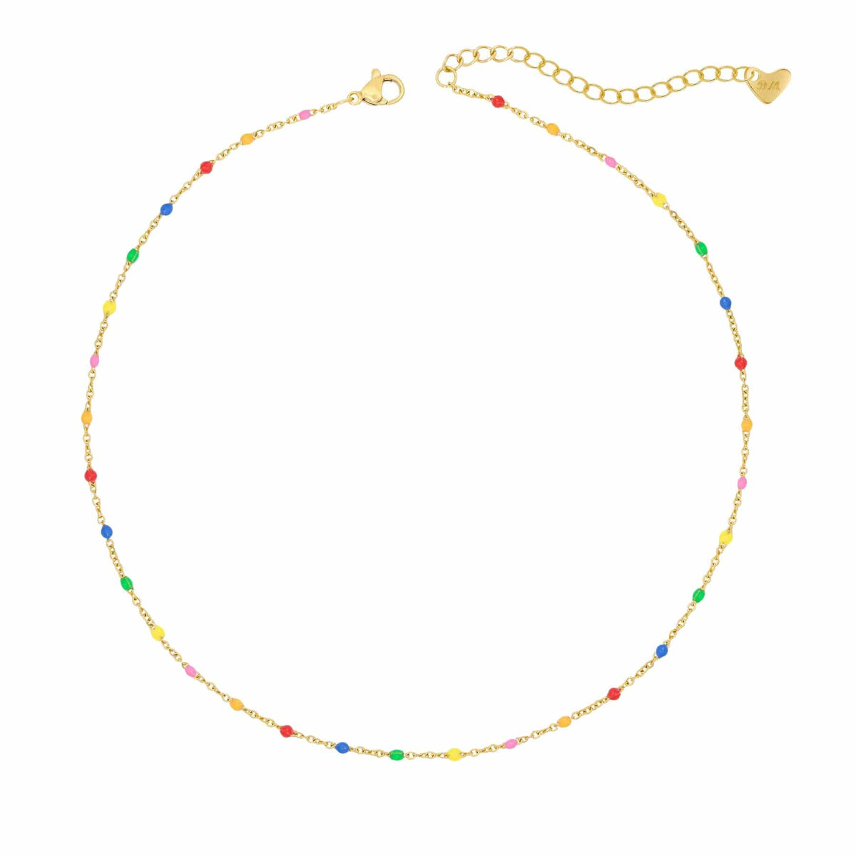 Bohomoon Stainless Steel Rainbow Beaded Necklace