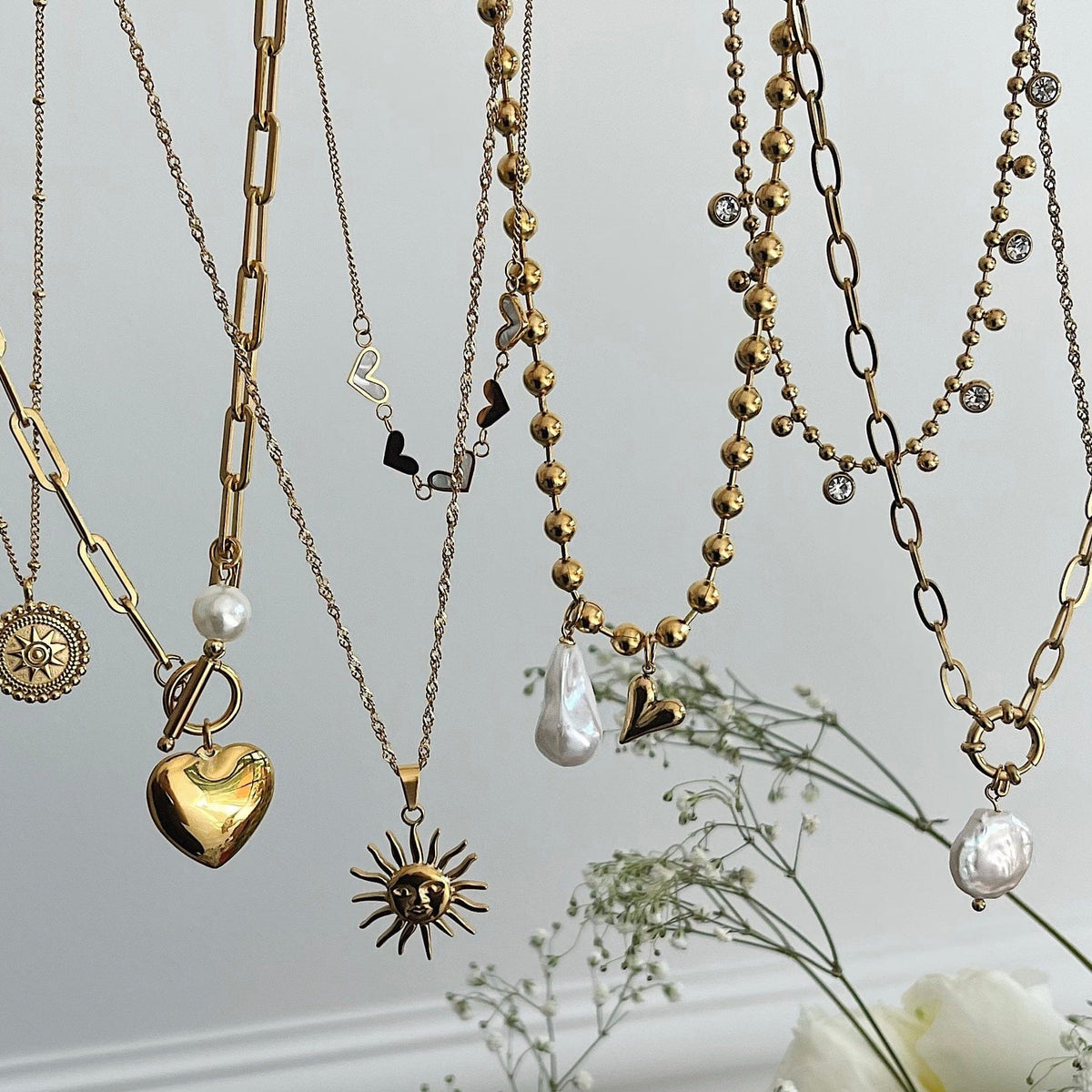 BohoMoon Stainless Steel Ray Of Sunshine Necklace Gold