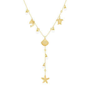 Bohomoon Stainless Steel Reef Lariat Necklace