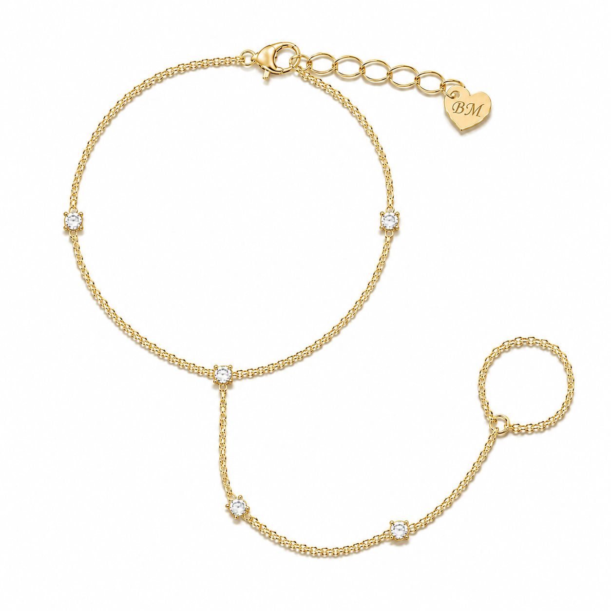 Bohomoon Stainless Steel Remy Hand Chain Bracelet