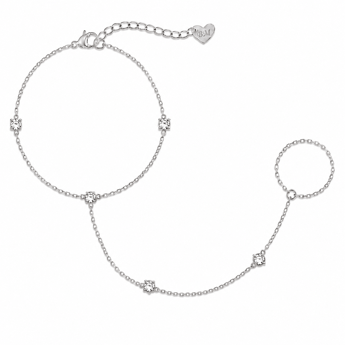 Bohomoon Stainless Steel Remy Hand Chain Bracelet