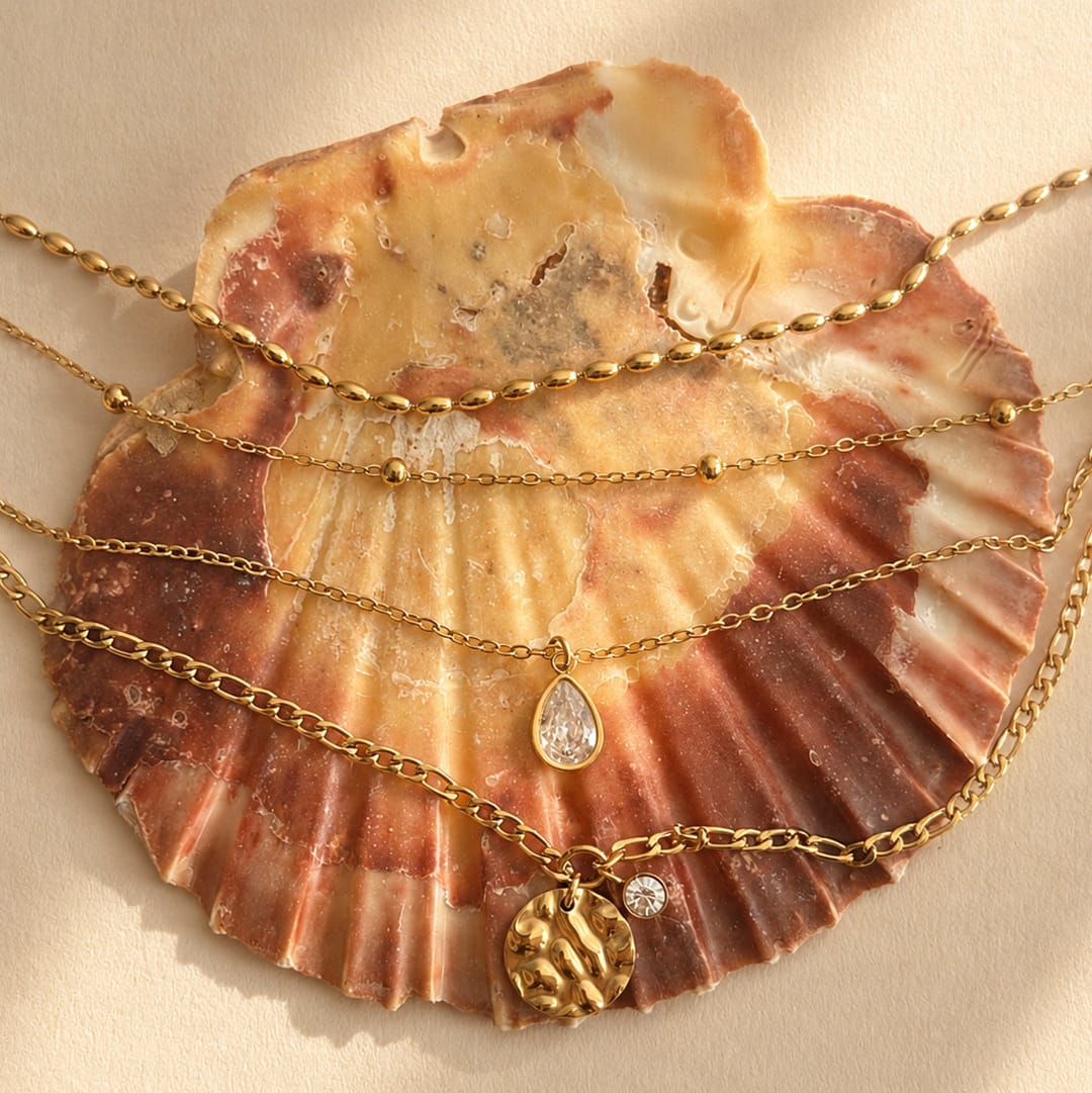 Bohomoon Stainless Steel Rhodes Layered Necklace