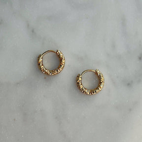 BohoMoon Stainless Steel Ripple Hoop Earrings Gold