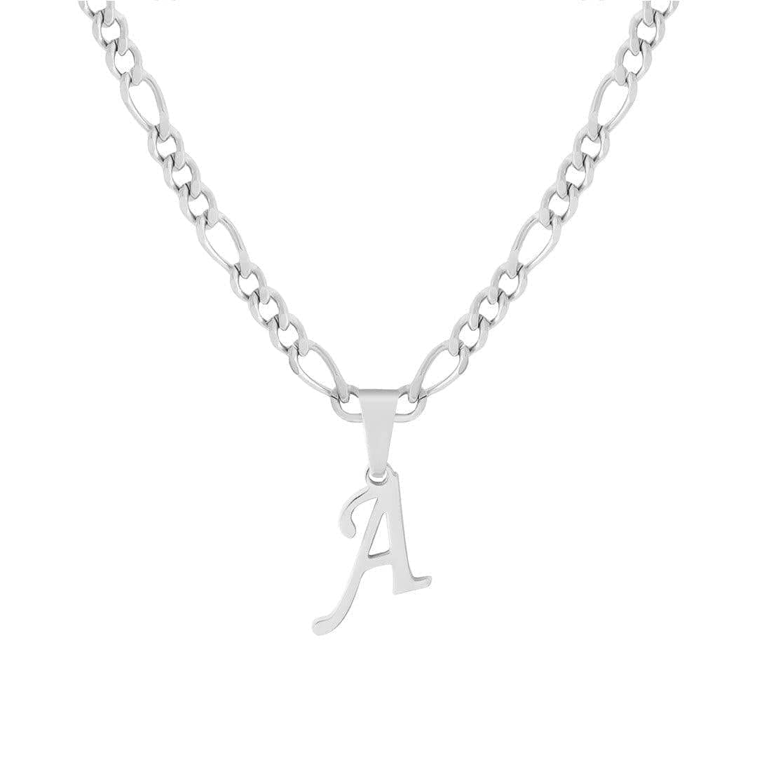 BohoMoon Stainless Steel River Initial Choker / Necklace Silver / A / Choker