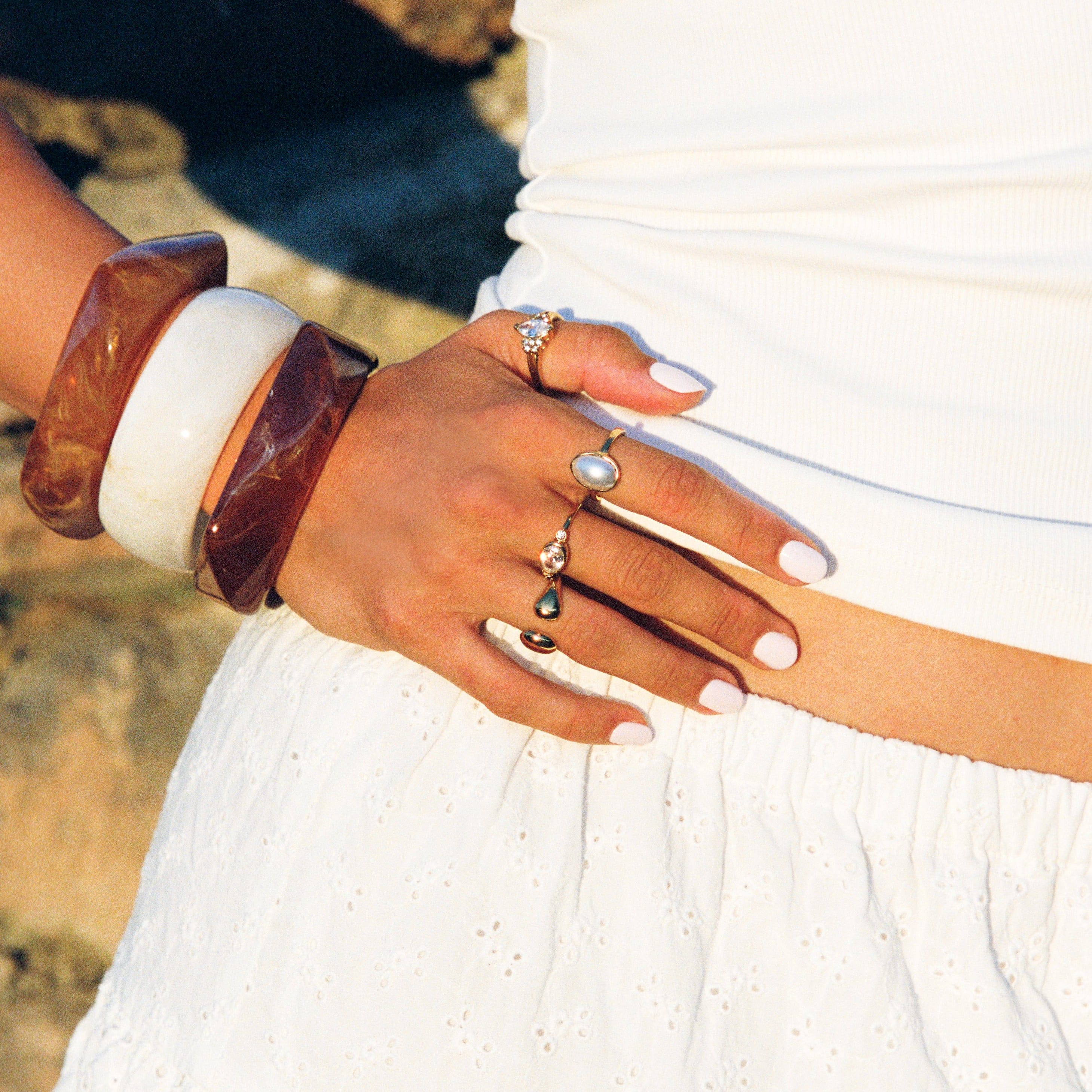 Bohomoon Stainless Steel Riviera Resin Bracelet