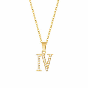 BohoMoon Stainless Steel Roman Numerals Necklace Gold / IV