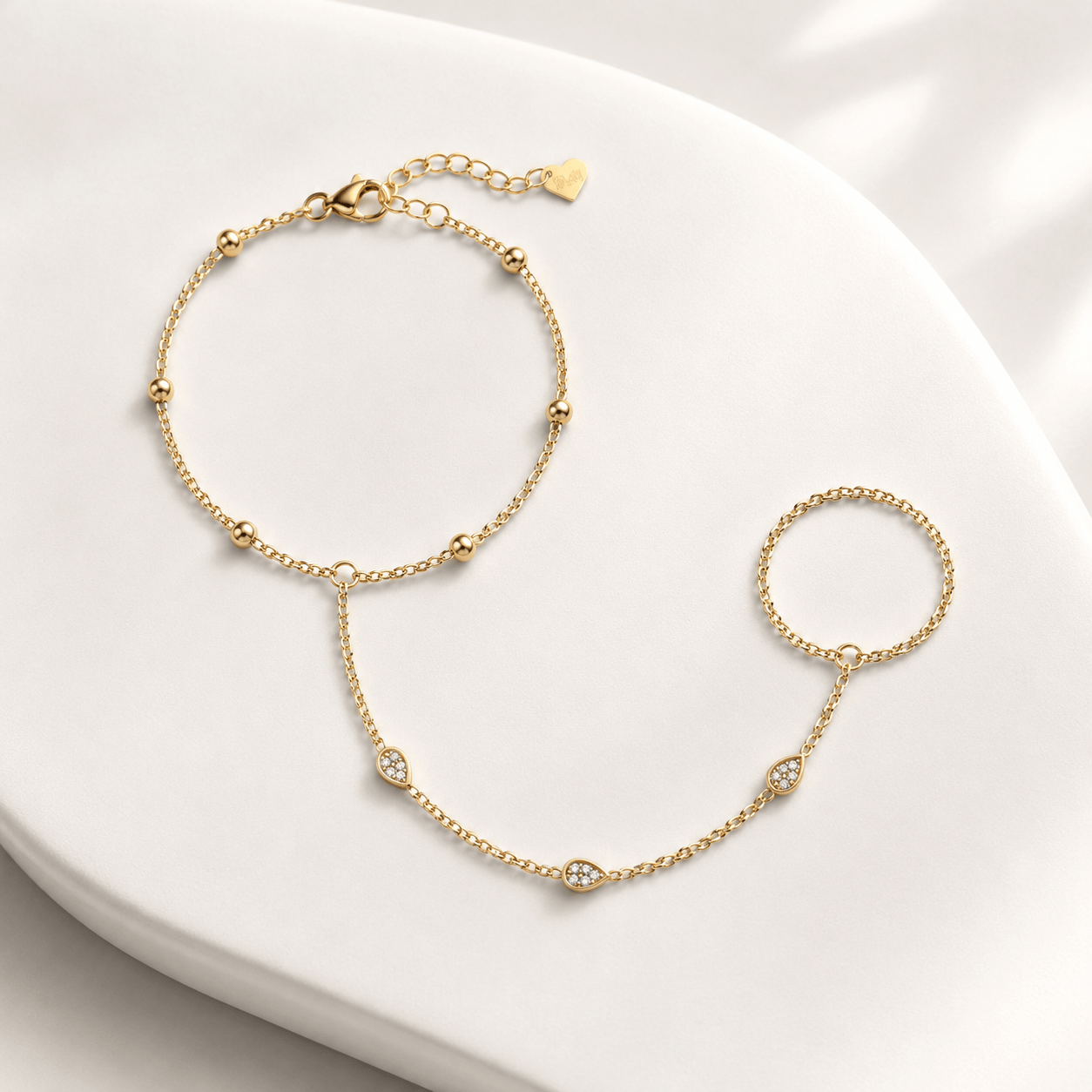 Bohomoon Stainless Steel Rosalie Hand Chain Bracelet