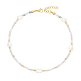 BohoMoon Stainless Steel Rosie Pearl Anklet Gold