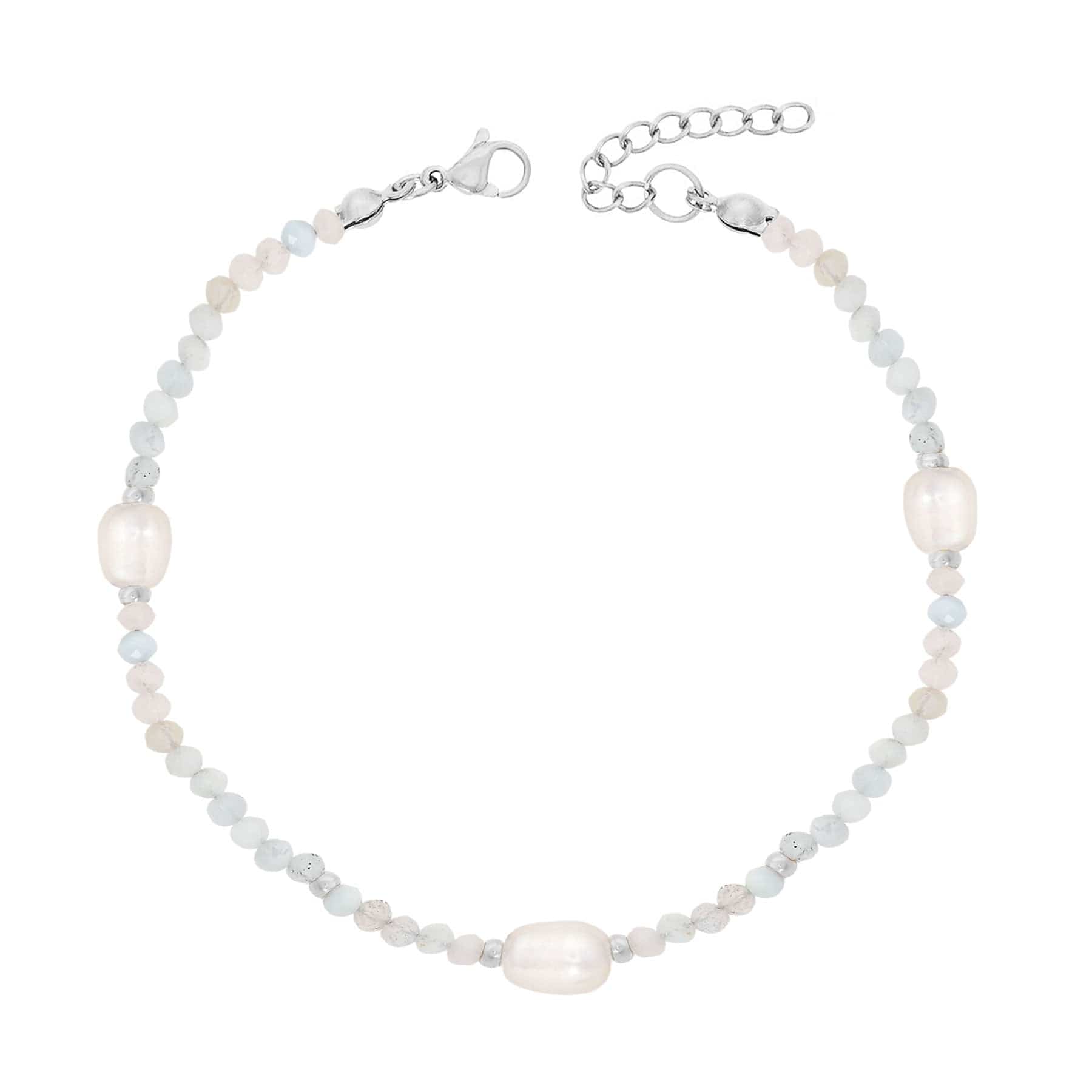 BohoMoon Stainless Steel Rosie Pearl Bracelet Silver