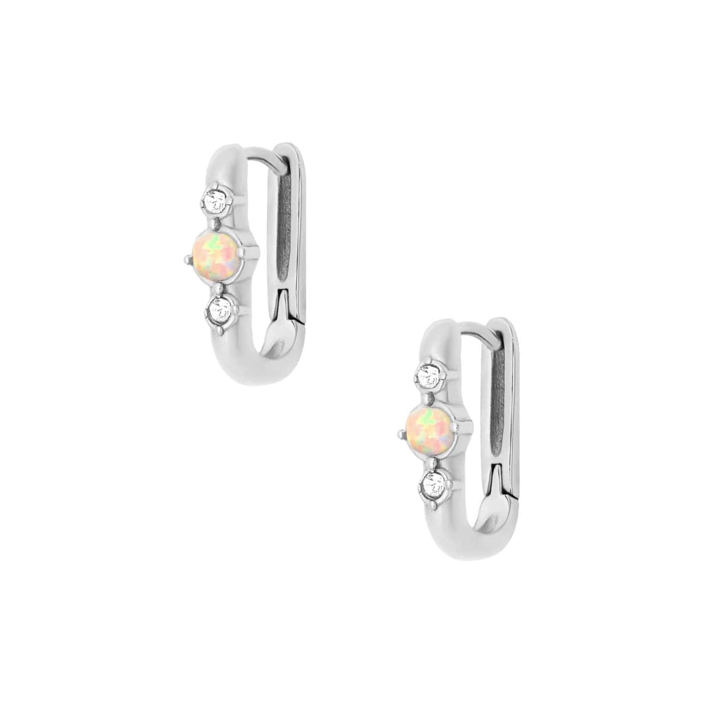 Bohomoon Stainless Steel Sarah Opal Hoop Earrings