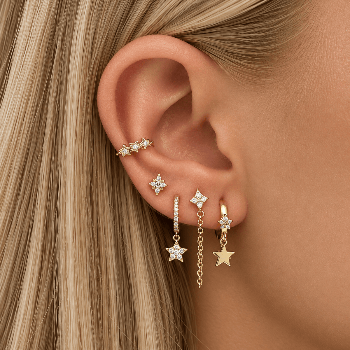 Bohomoon Stainless Steel Scarlett Star Ear Cuff