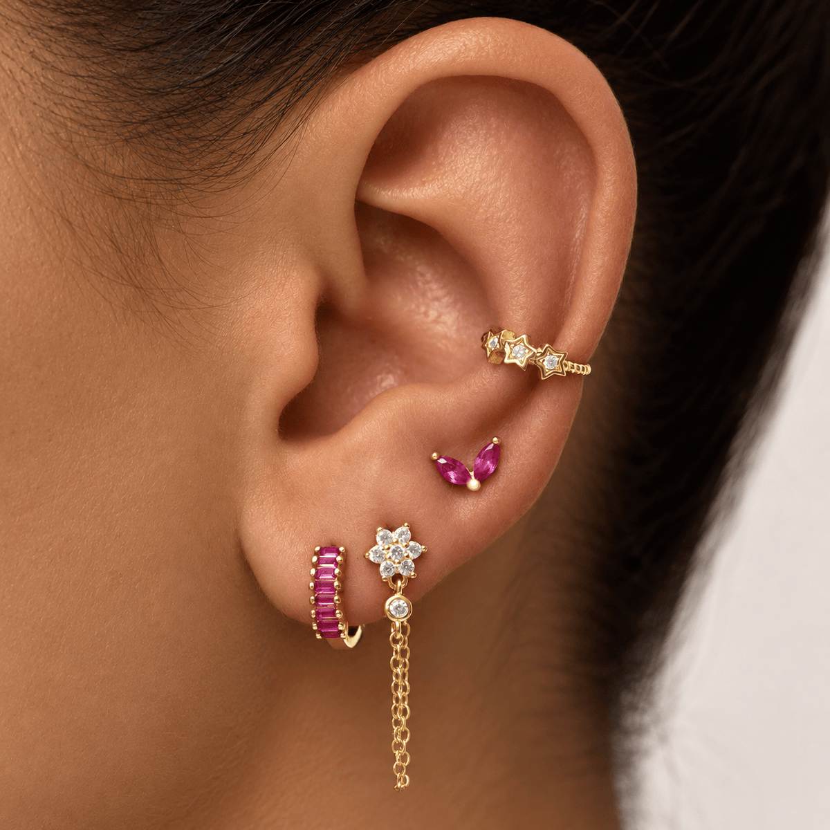 Bohomoon Stainless Steel Scarlett Star Ear Cuff