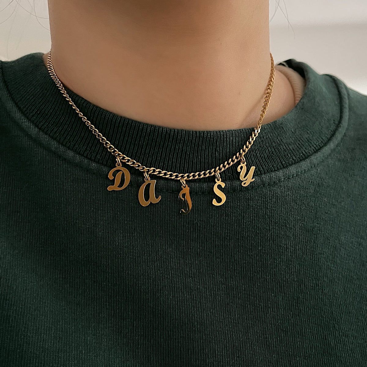 BohoMoon Stainless Steel Script Custom Name Choker