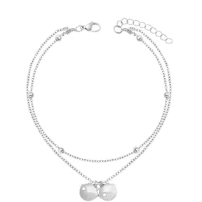 Bohomoon Stainless Steel Seashell Double Anklet