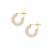 Bohomoon Stainless Steel Senorita Pearl Hoop Earrings