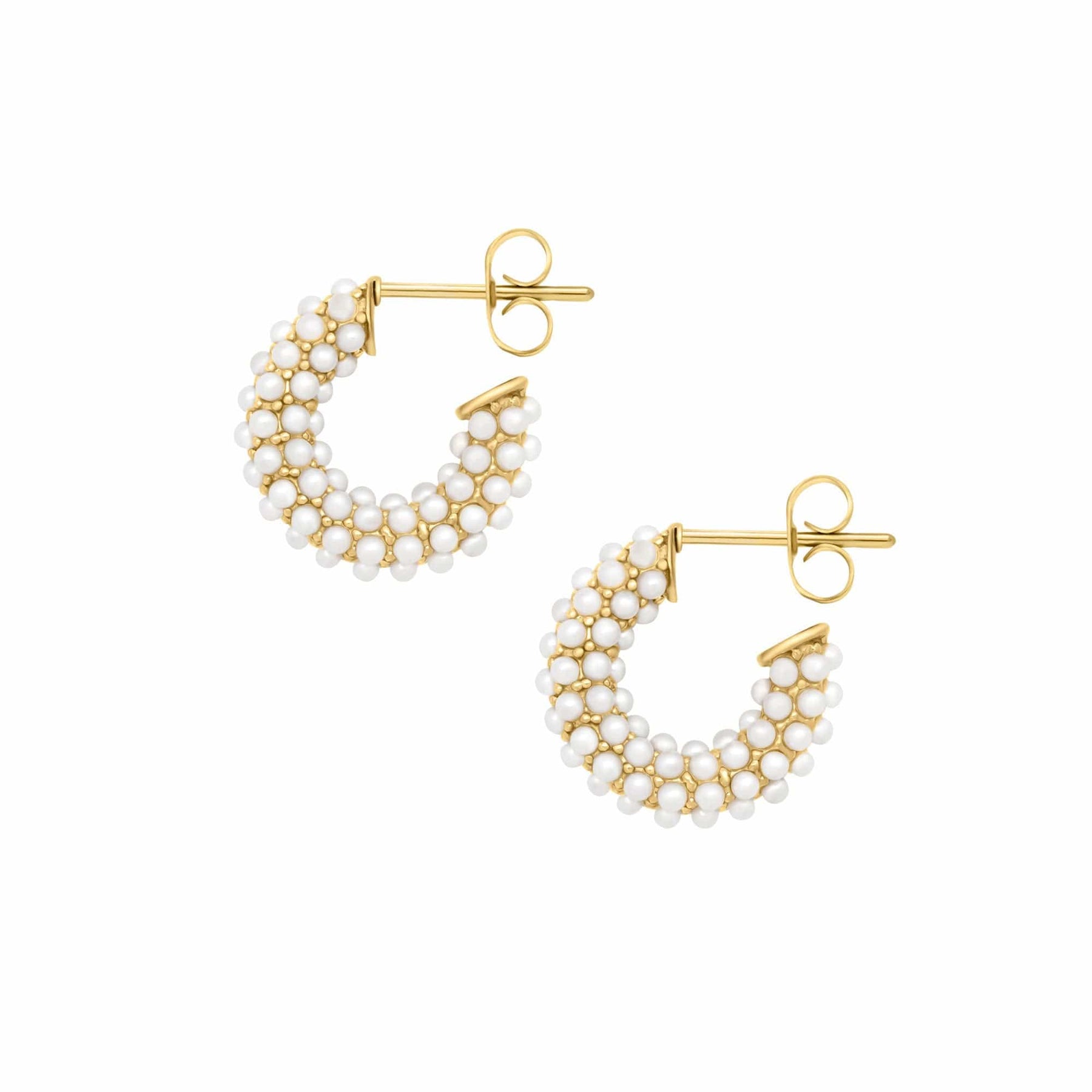 Bohomoon Stainless Steel Senorita Pearl Hoop Earrings