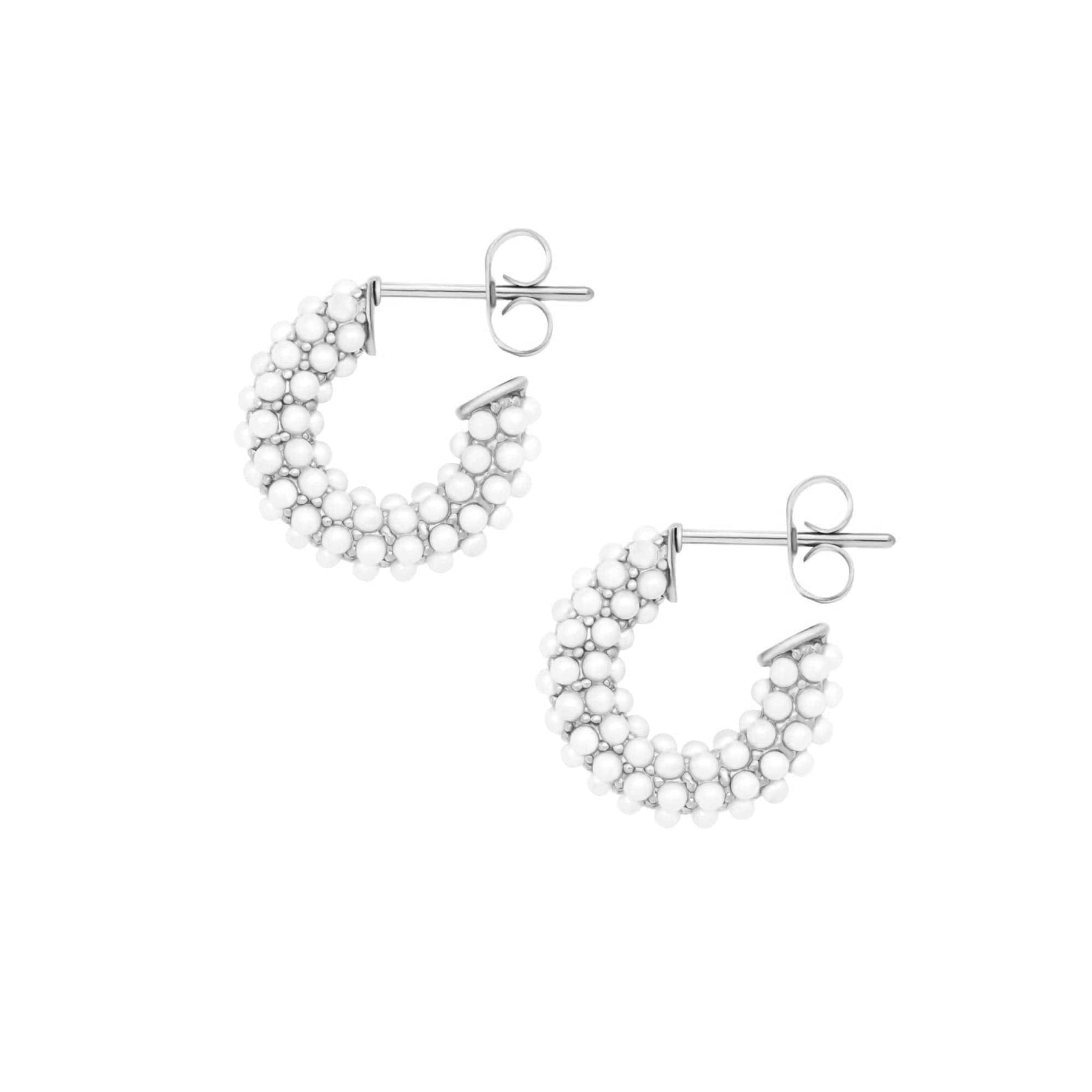 Bohomoon Stainless Steel Senorita Pearl Hoop Earrings