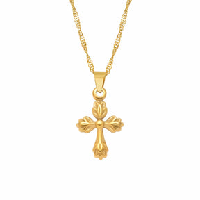 BohoMoon Stainless Steel Serenity Cross Necklace Gold