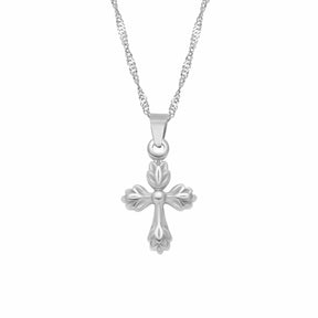 BohoMoon Stainless Steel Serenity Cross Necklace Silver