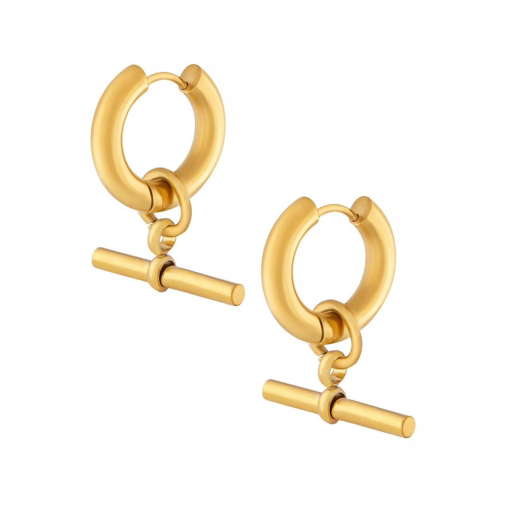 BohoMoon Stainless Steel Set Sail Hoop Earrings Gold