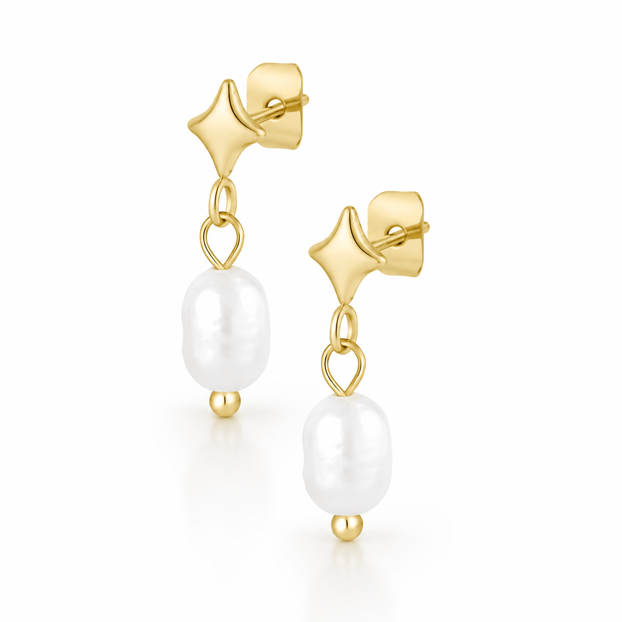 Bohomoon Stainless Steel Seychelles Pearl Stud Earrings