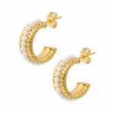 BOHOMOON Stainless Steel Sia Pearl Hoop Earrings Gold