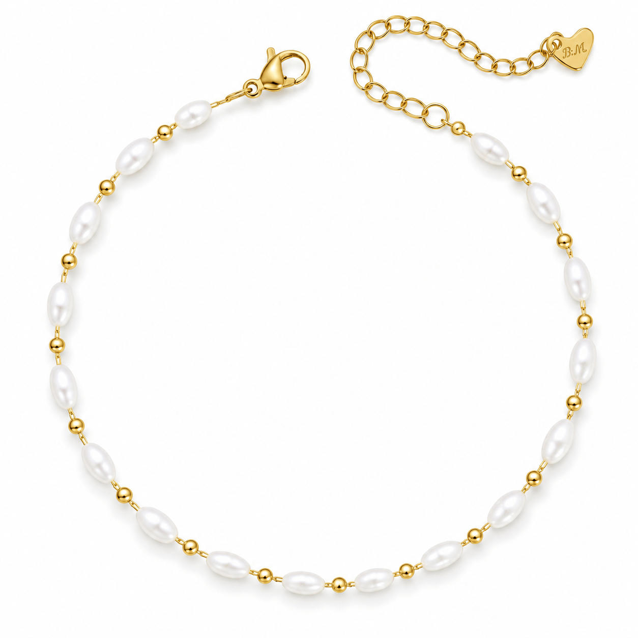 Bohomoon Stainless Steel Sienna Pearl Anklet
