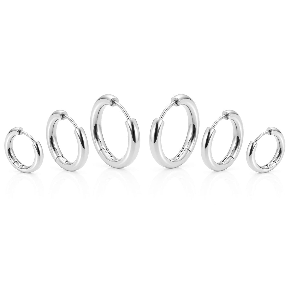 Bohomoon Stainless Steel Simple Stack Earring Set
