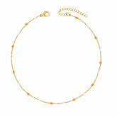 BohoMoon Stainless Steel Soda Anklet Gold / Orange