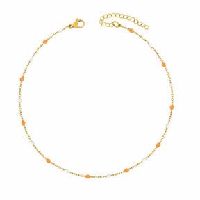 BohoMoon Stainless Steel Soda Anklet Gold / Orange