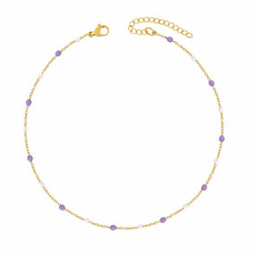 BohoMoon Stainless Steel Soda Anklet Gold / Purple