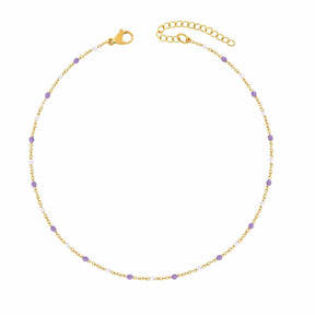 BohoMoon Stainless Steel Soda Choker Gold / Purple