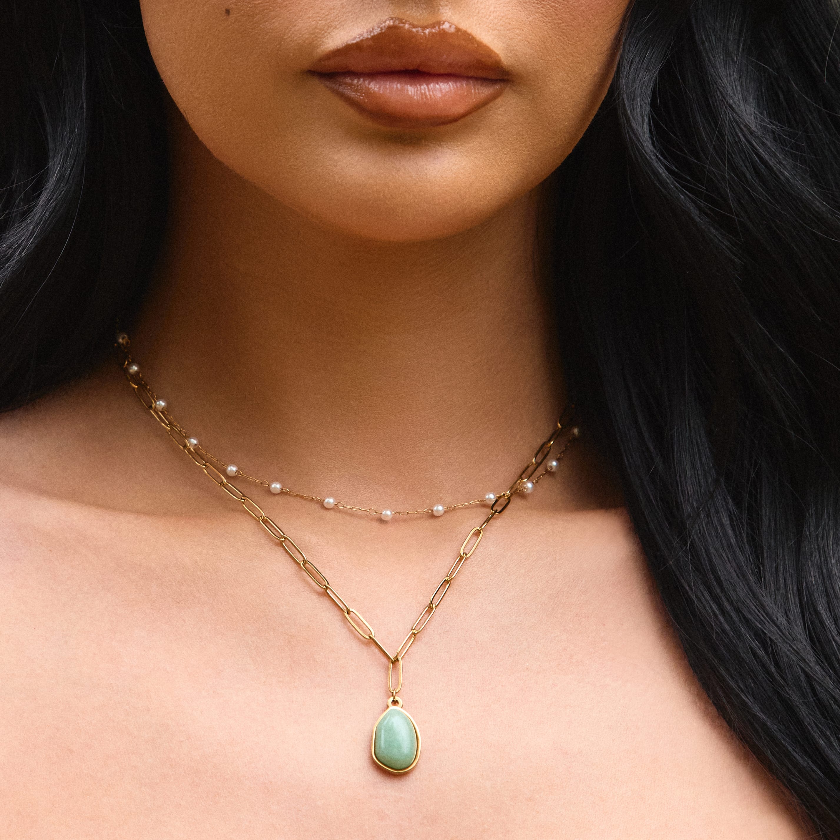 Bohomoon Stainless Steel Spencer Pearl Choker / Necklace