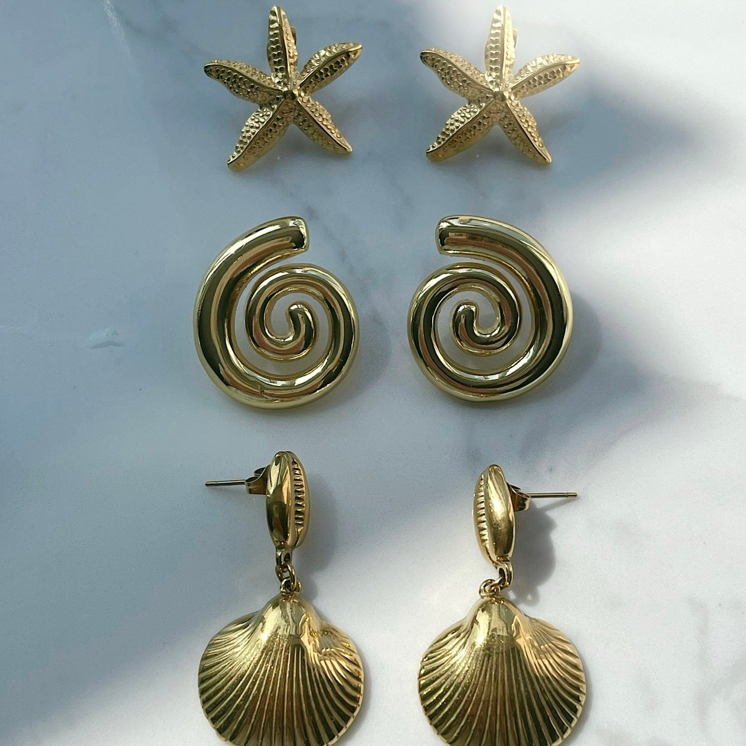 Bohomoon Stainless Steel Spiral Stud Earrings