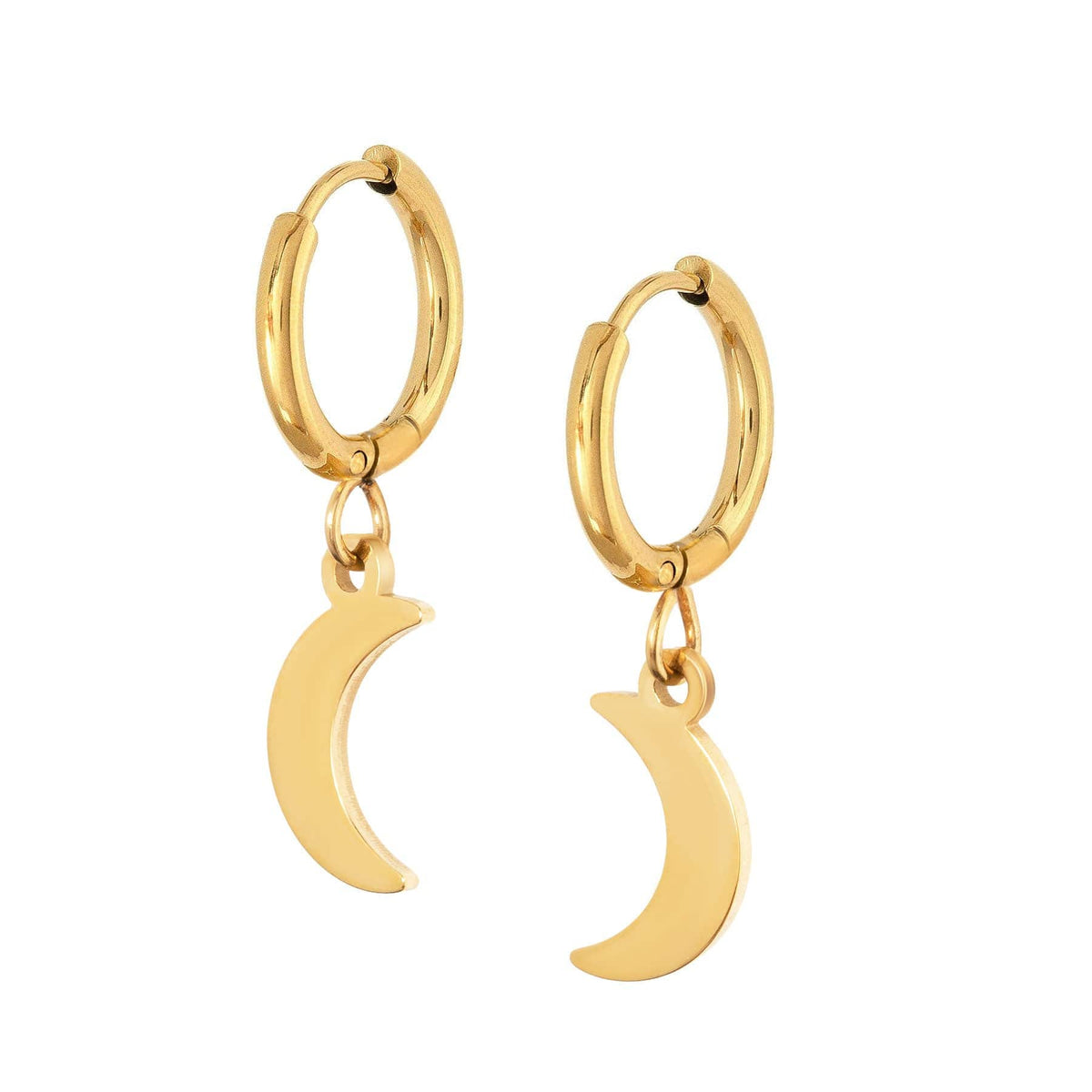 BohoMoon Stainless Steel Spirit Hoop Earrings Gold