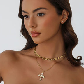 Bohomoon Stainless Steel St Lucia Cross Necklace