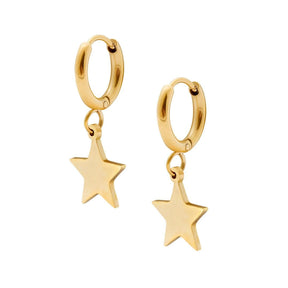 BohoMoon Stainless Steel Stargirl Hoop Earrings Gold