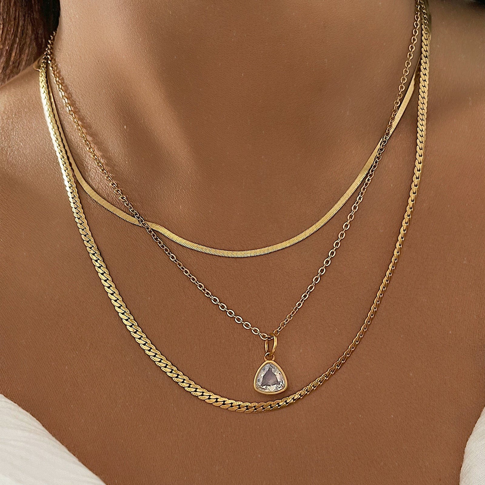 BohoMoon Stainless Steel Stephanie Dainty Necklace Gold