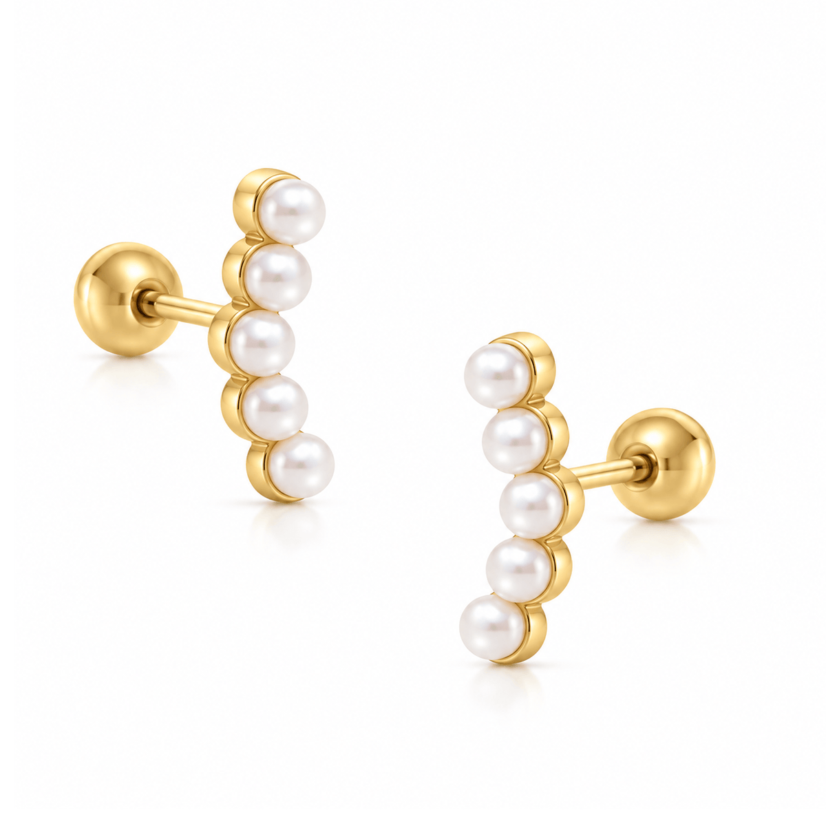 Bohomoon Stainless Steel Stevie Pearl Stud Earrings