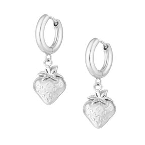 Bohomoon Stainless Steel Strawberry Hoop Earrings
