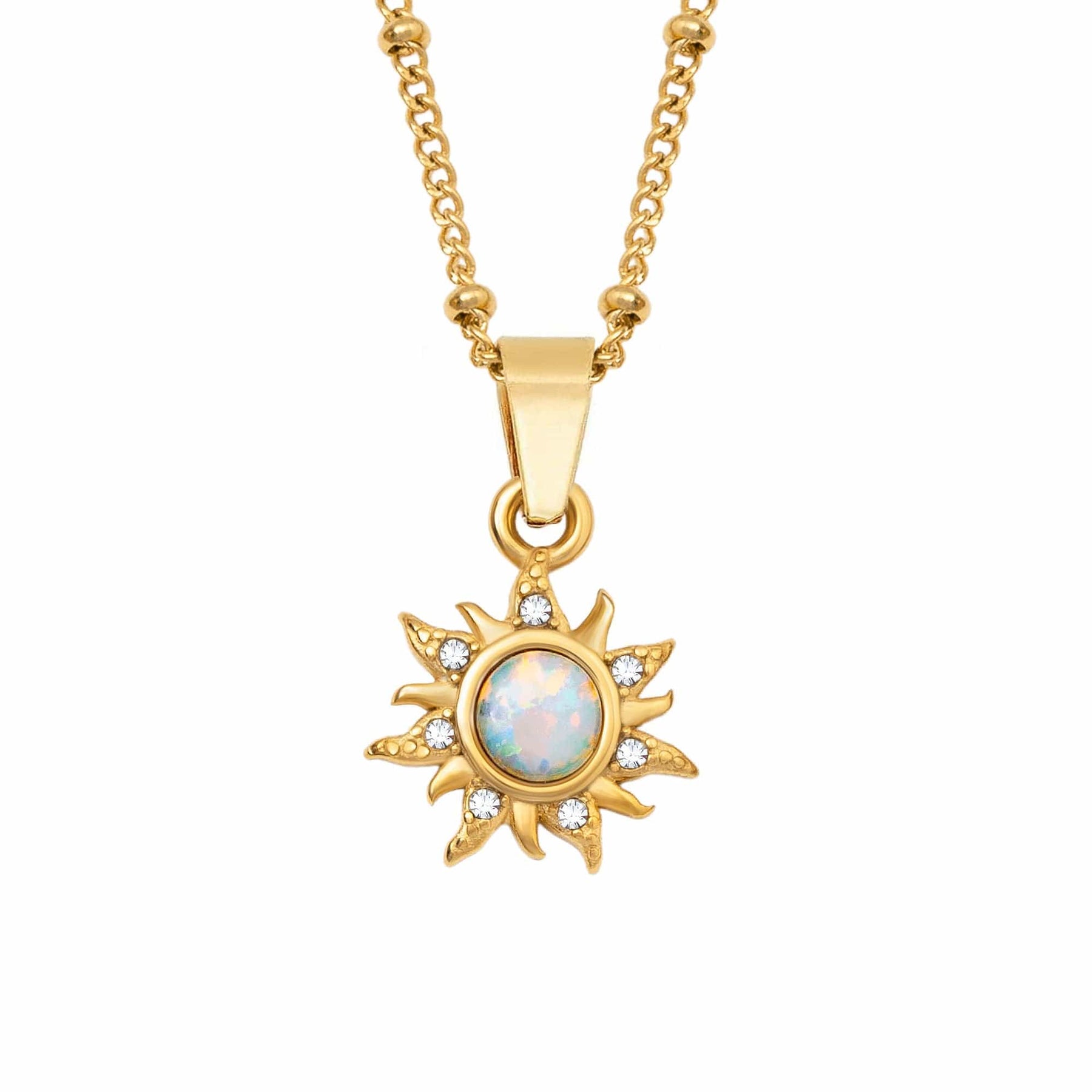 BohoMoon Stainless Steel Sunbeam Opal Necklace