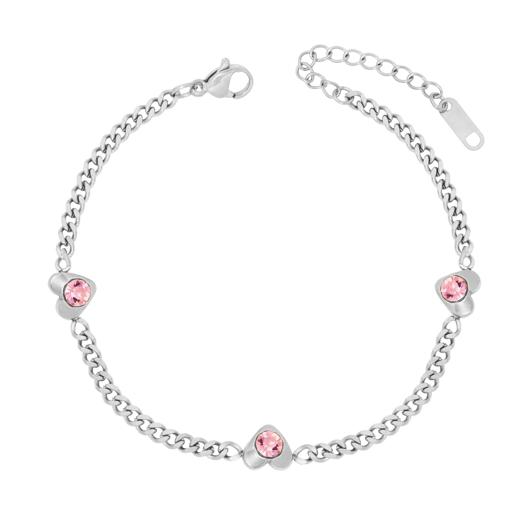 BohoMoon Stainless Steel Sweetheart Bracelet Silver